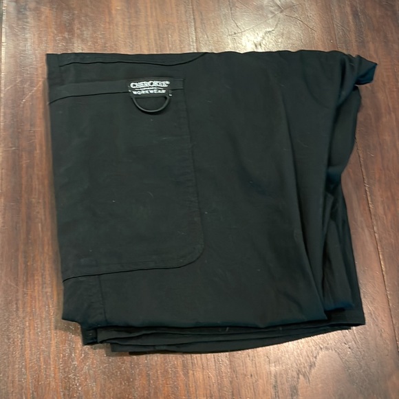 Cherokee Revolution Scrubs. Black. Size Small. Pants are Small Tall. Like new. - Picture 2 of 3